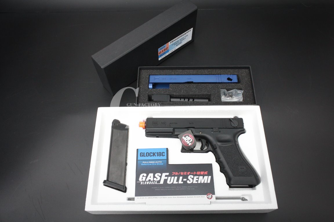MARUI Glock 18c + TH/Detonator Glock 18c Blue Slide set [커스텀 의뢰]