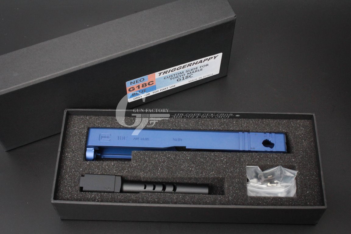 TH/Detonator Glock 18c Blue Slide set [For Marui]